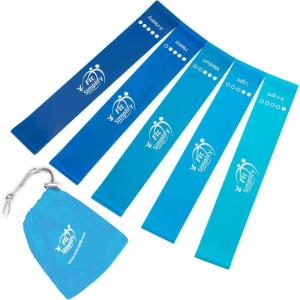 image:imageFit Simplify Resistance Loop Exercise Bands with Instruction Guide and Carry Bag Set of 5Blue