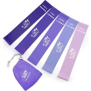 image:imageFit Simplify Resistance Loop Exercise Bands with Instruction Guide and Carry Bag Set of 5Purple