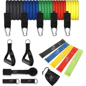 image:imageFit Simplify Resistance Loop Exercise Bands and Tube Bands with Handles Ankle Straps and Door Anchor